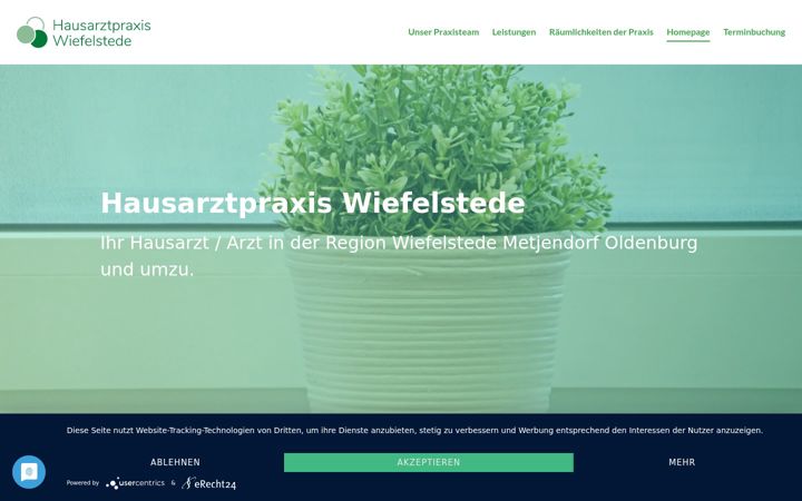 Screenshot of hausarzt-wiefelstede.de