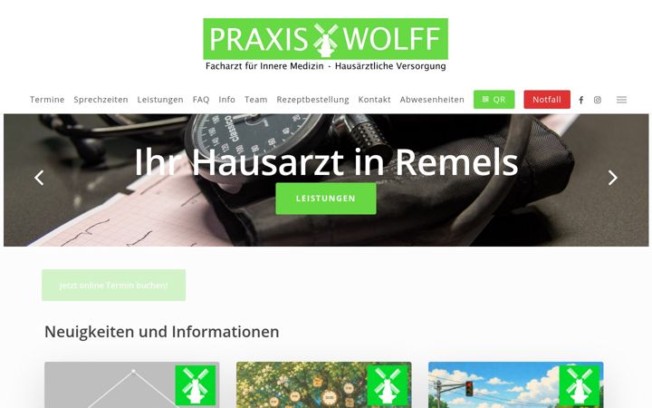 Screenshot of hausarzt-wolff.de