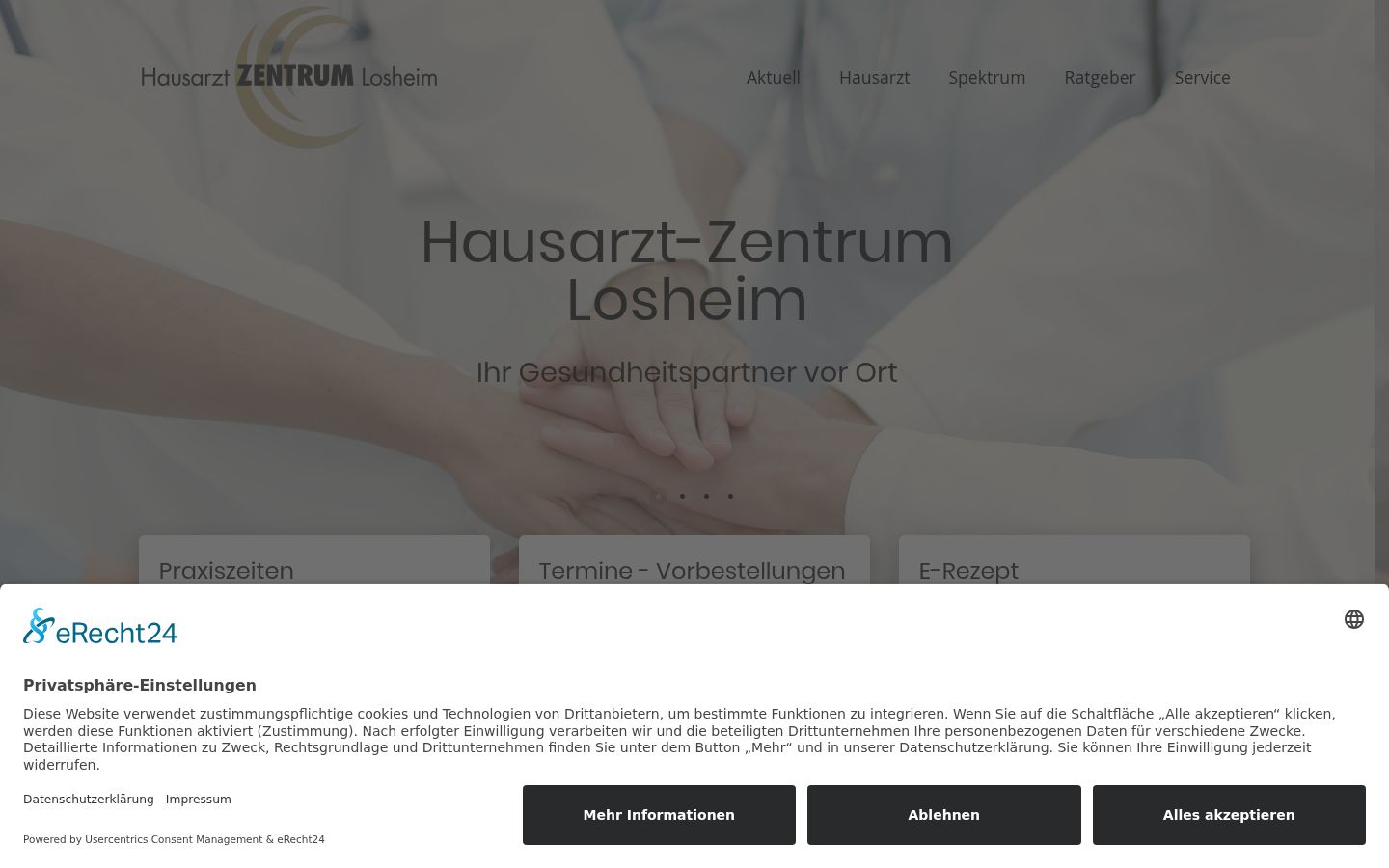 Screenshot of the consent banner shown before any interaction