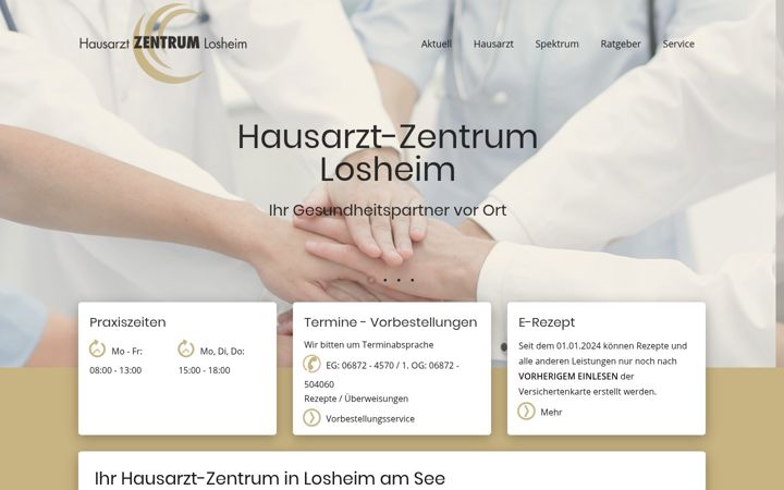 Screenshot of hausarzt-zentrum-losheim.de