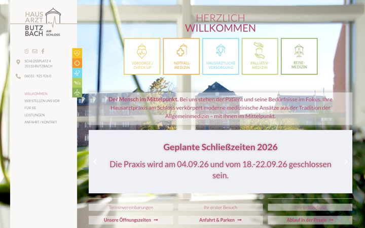 Screenshot of hausarztbutzbach.de