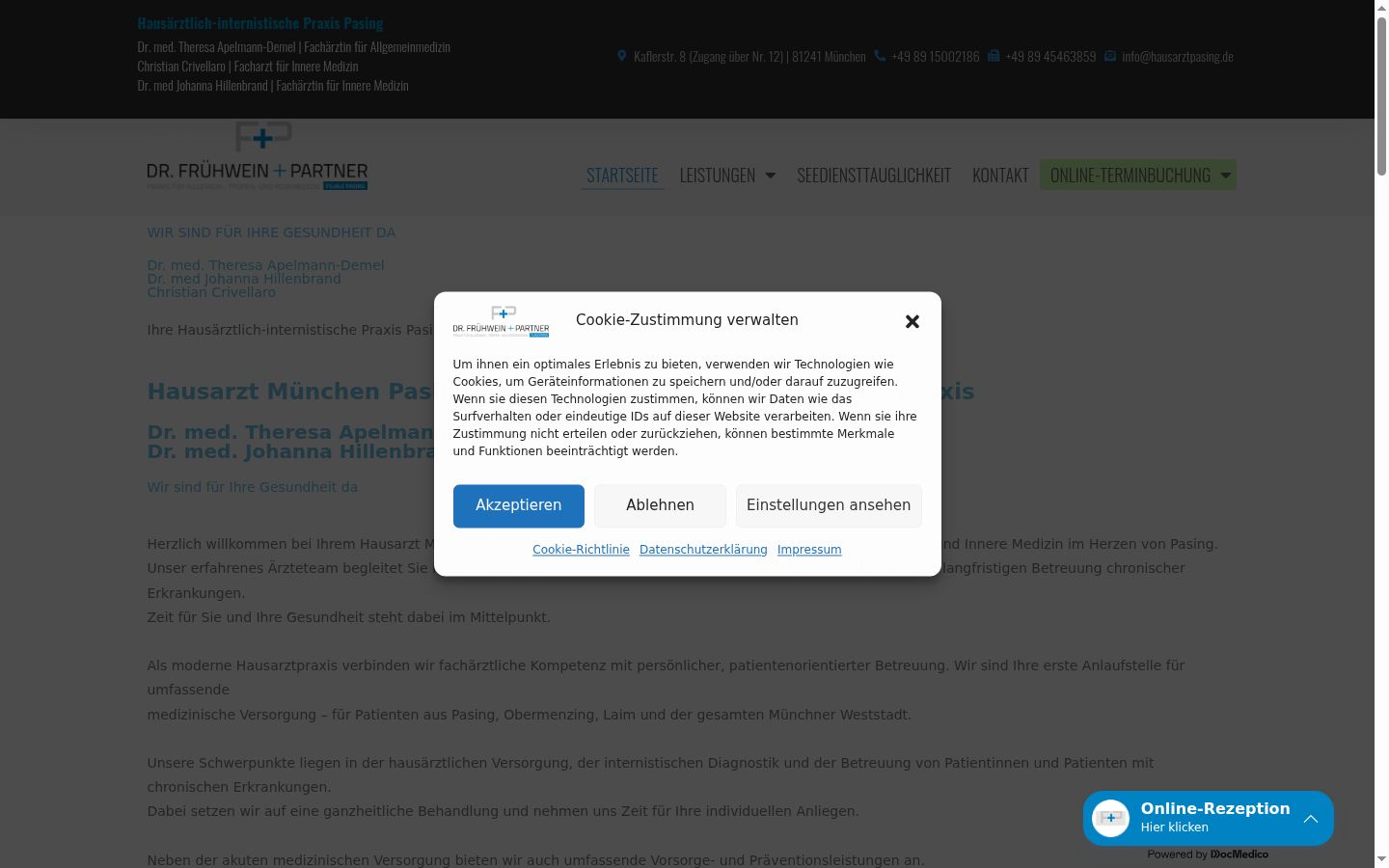 Screenshot of the consent banner shown before any interaction