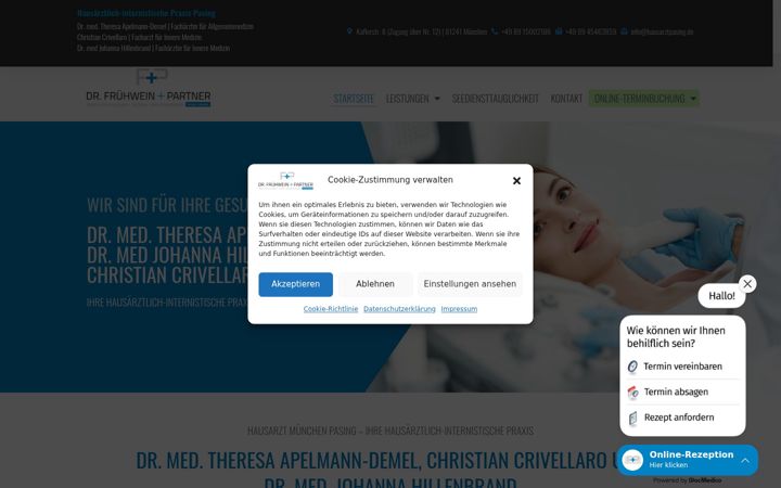 Screenshot of hausarztpasing.de
