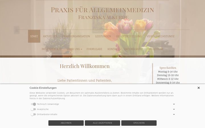 Screenshot of hausarztpraxis-alkurde.de