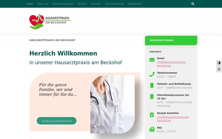 Screenshot of hausarztpraxis-am-beckshof.de