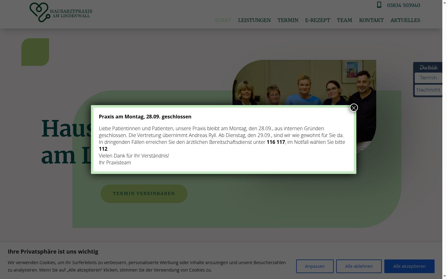 Screenshot of the consent banner shown before any interaction