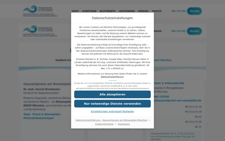 Screenshot of hausarztpraxis-am-romanplatz.de