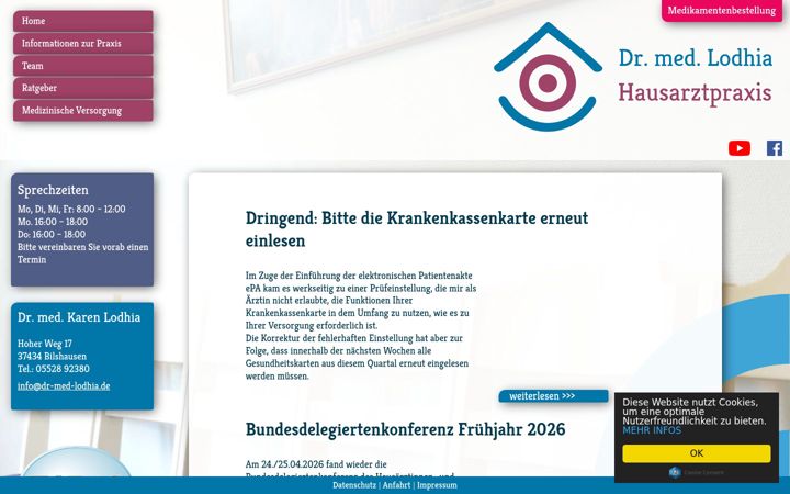 Screenshot of hausarztpraxis-bilshausen.de
