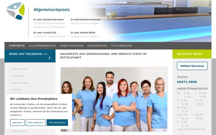 Screenshot di hausarztpraxis-burglengenfeld.de