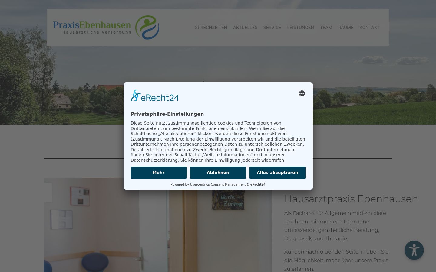 Screenshot del banner di consenso mostrato prima di qualsiasi interazione