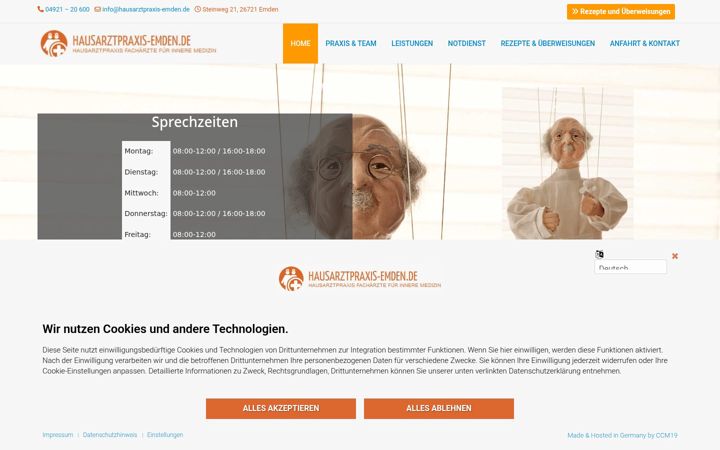 Screenshot di hausarztpraxis-emden.de