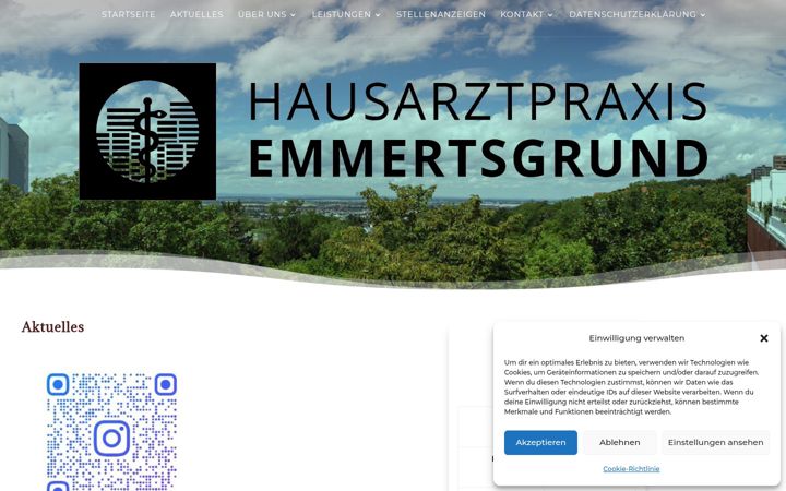 Screenshot of hausarztpraxis-emmertsgrund.de