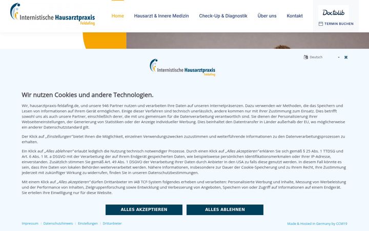 Screenshot of hausarztpraxis-feldafing.de