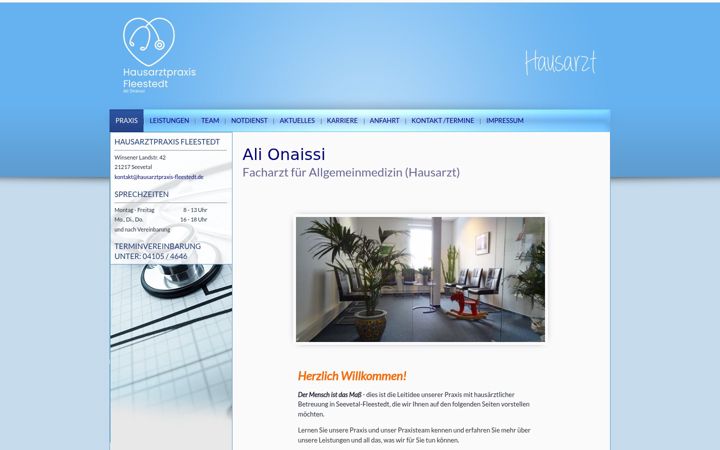 Screenshot di hausarztpraxis-fleestedt.de