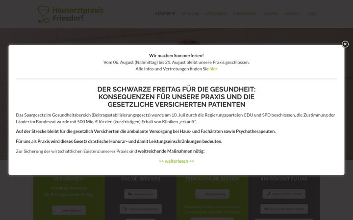 Screenshot von hausarztpraxis-friesdorf.de