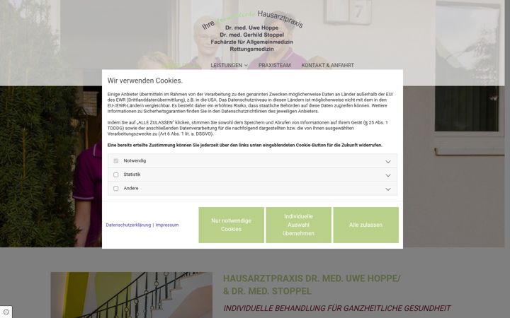 Screenshot of hausarztpraxis-garbsen.de