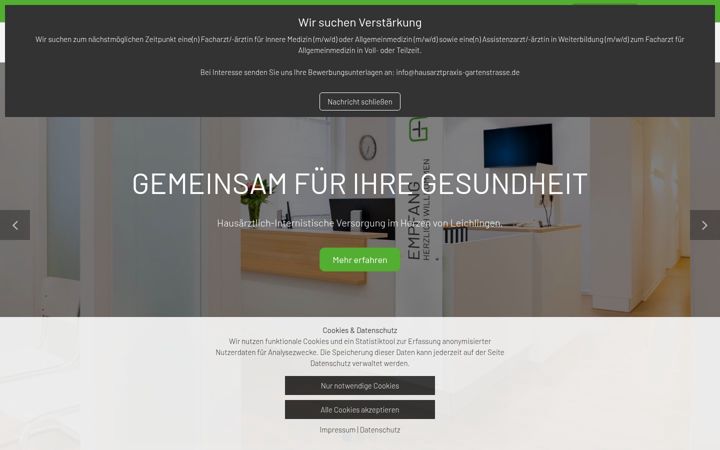Screenshot of hausarztpraxis-gartenstrasse.de