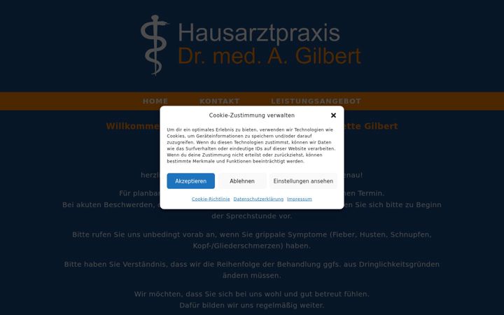 Screenshot di hausarztpraxis-gilbert.de