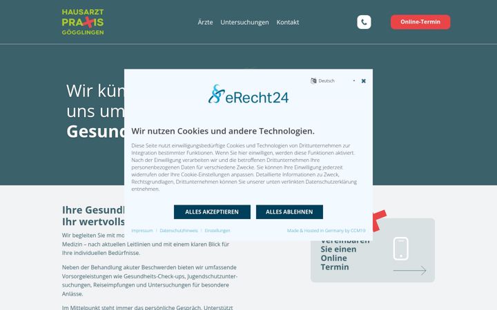 Screenshot di hausarztpraxis-goegglingen.de
