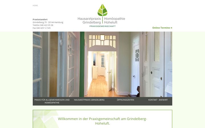 Screenshot of hausarztpraxis-grindelberg.de