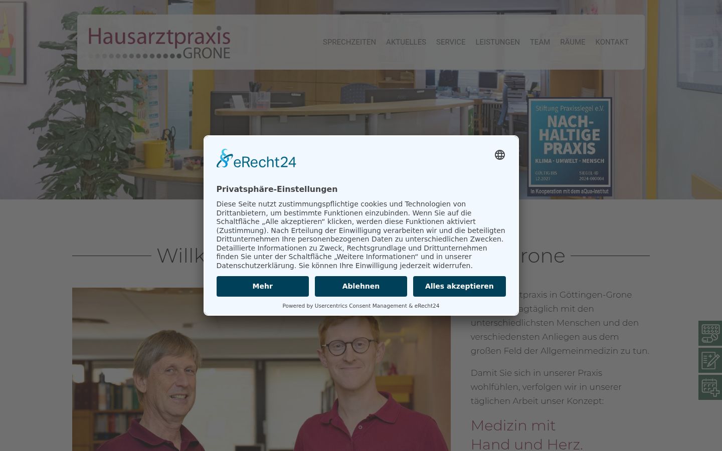 Screenshot tal-banner tal-kunsens muri qabel kwalunkwe interazzjoni