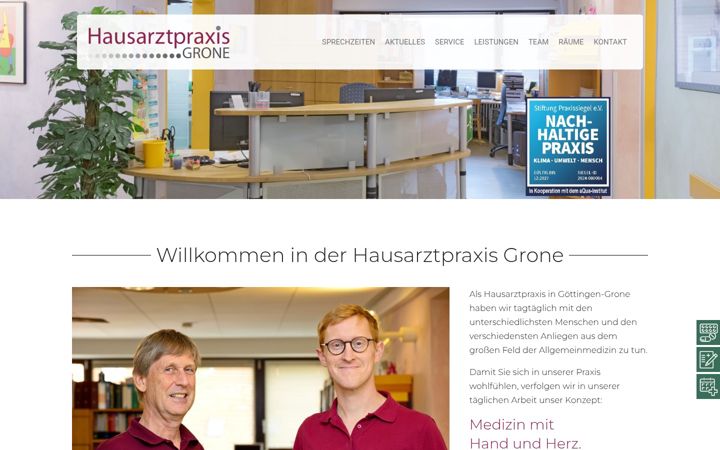 Screenshot of hausarztpraxis-grone.de