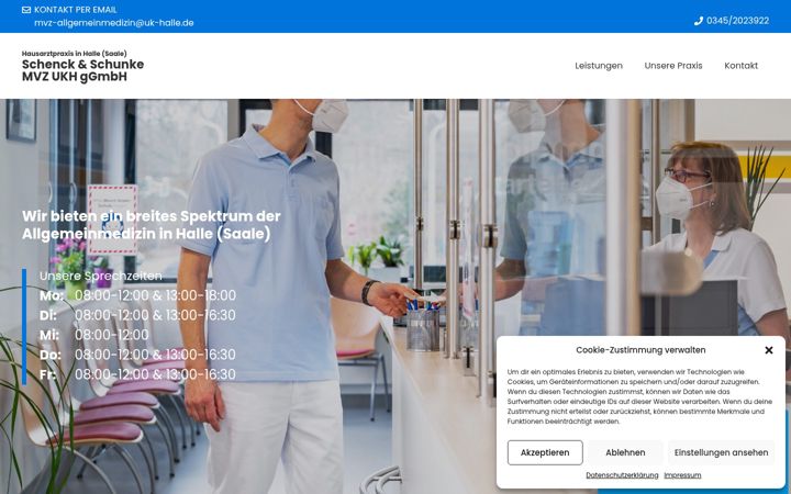 Screenshot of hausarztpraxis-halle.com