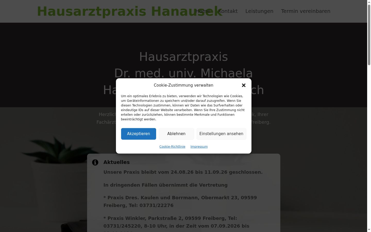Screenshot tal-banner tal-kunsens muri qabel kwalunkwe interazzjoni