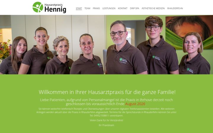 Screenshot von hausarztpraxis-hennig.de