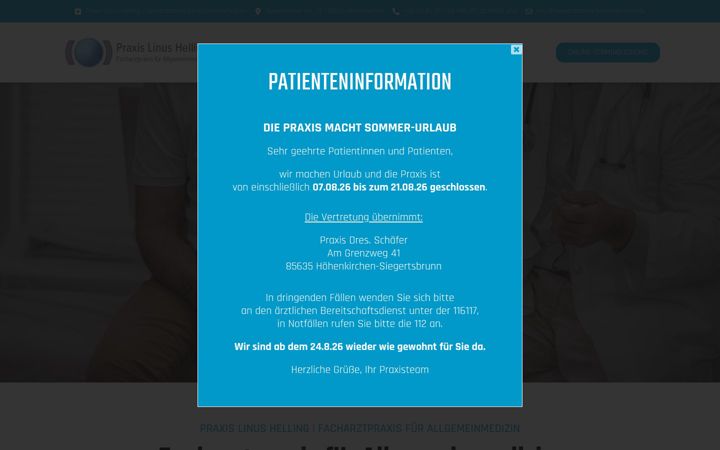 Screenshot von hausarztpraxis-hoehenkirchen.de