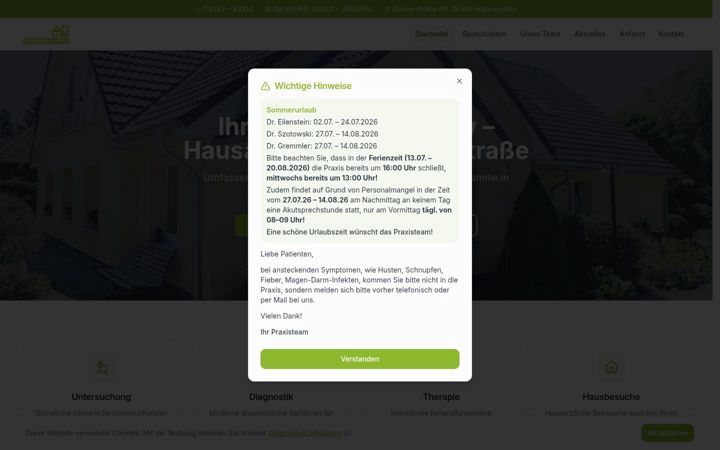 Screenshot von hausarztpraxis-hoenow.de
