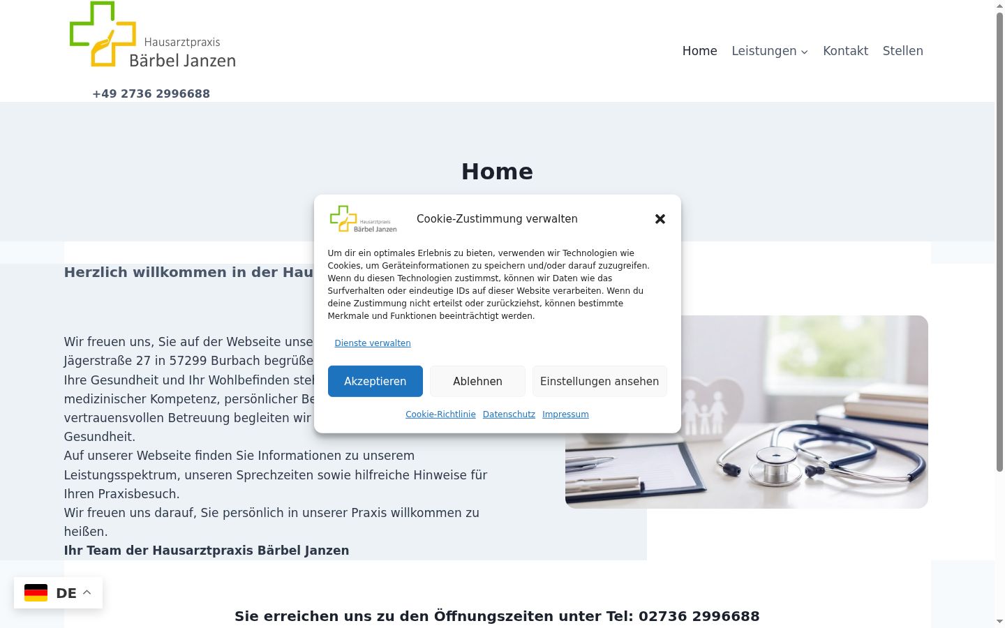 Screenshot del banner di consenso mostrato prima di qualsiasi interazione