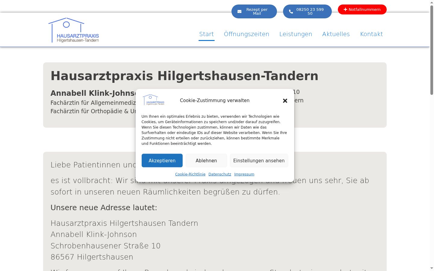 Skärmbild av samtyckesbannern som visades före någon interaktion