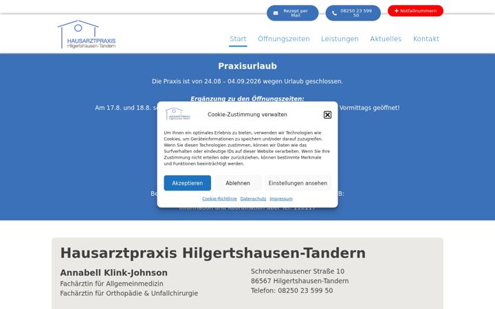 Screenshot of hausarztpraxis-klink.de