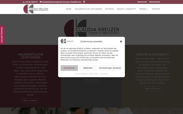 Snímek obrazovky hausarztpraxis-kreuzer-frankfurt.de