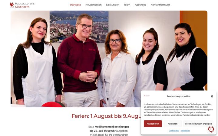 Screenshot of hausarztpraxis-kuessnacht.ch
