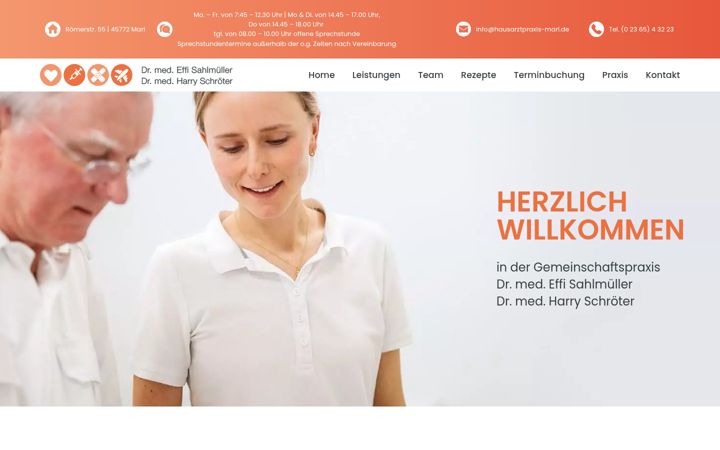 Screenshot of hausarztpraxis-marl.de