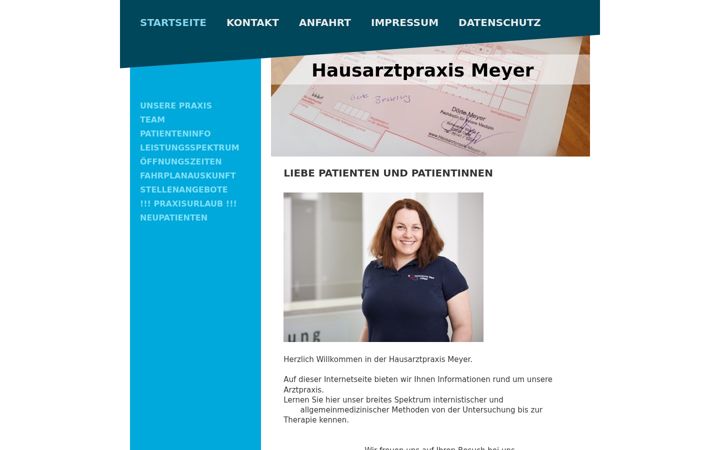 Snímek obrazovky hausarztpraxis-meyer.de