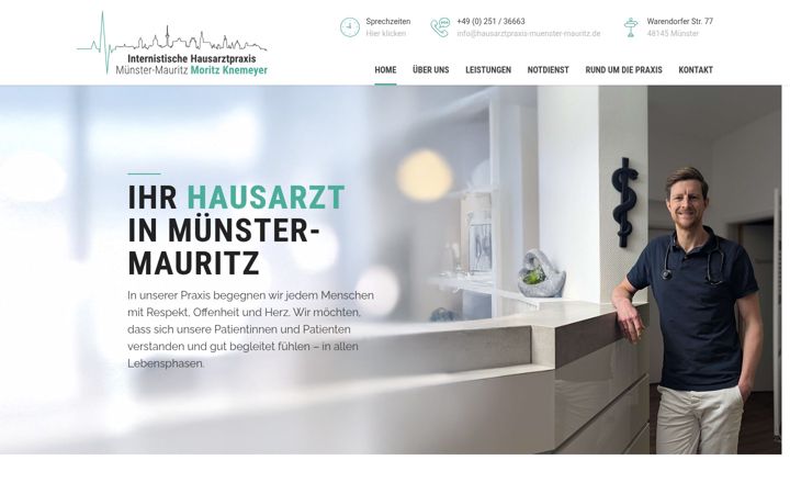Screenshot of hausarztpraxis-muenster-mauritz.de