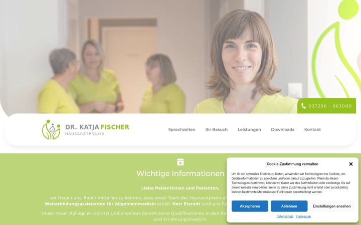 Screenshot of hausarztpraxis-niederdorf.de
