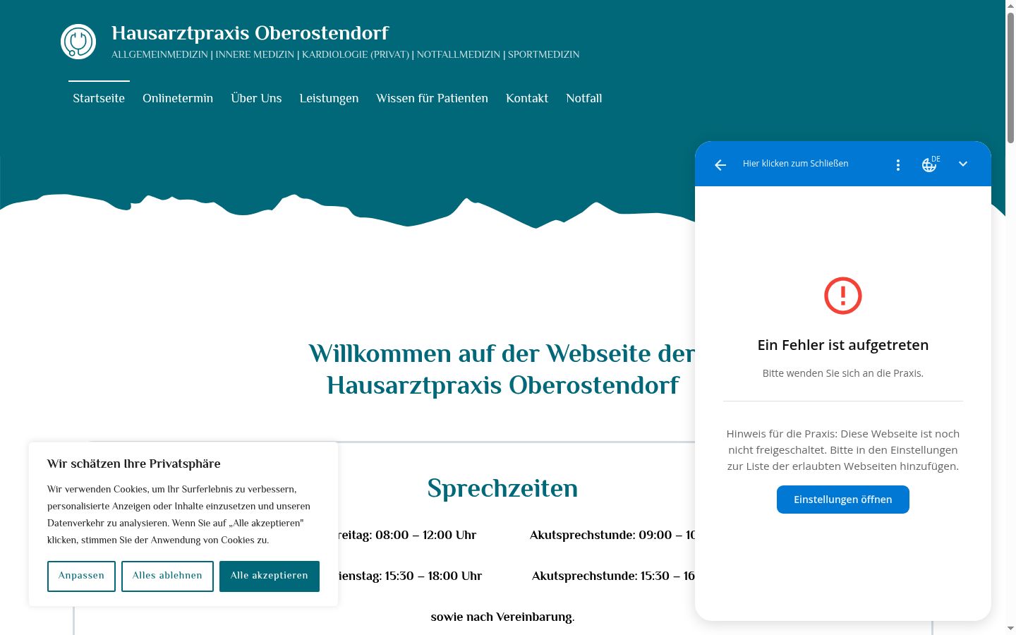 Screenshot tal-banner tal-kunsens muri qabel kwalunkwe interazzjoni