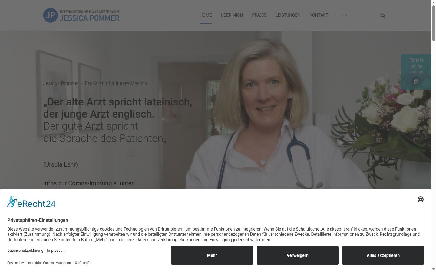 Screenshot tal-banner tal-kunsens muri qabel kwalunkwe interazzjoni