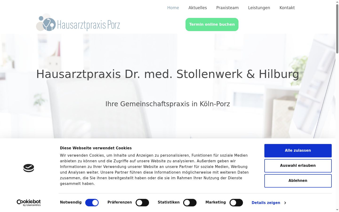 Screenshot del banner di consenso mostrato prima di qualsiasi interazione