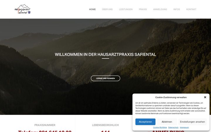 Screenshot of hausarztpraxis-safiental.ch
