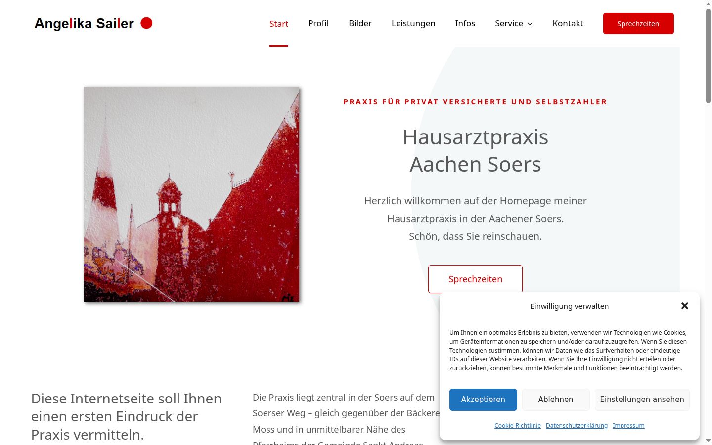 Screenshot del banner di consenso mostrato prima di qualsiasi interazione