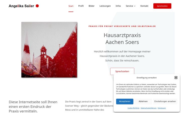 Snímek obrazovky hausarztpraxis-sailer.de
