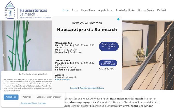 Screenshot of hausarztpraxis-salmsach.ch