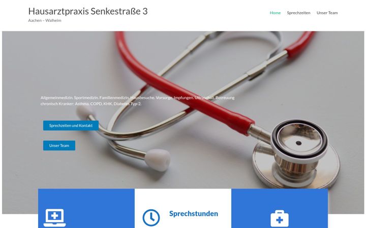 Posnetek zaslona hausarztpraxis-senkestrasse.de