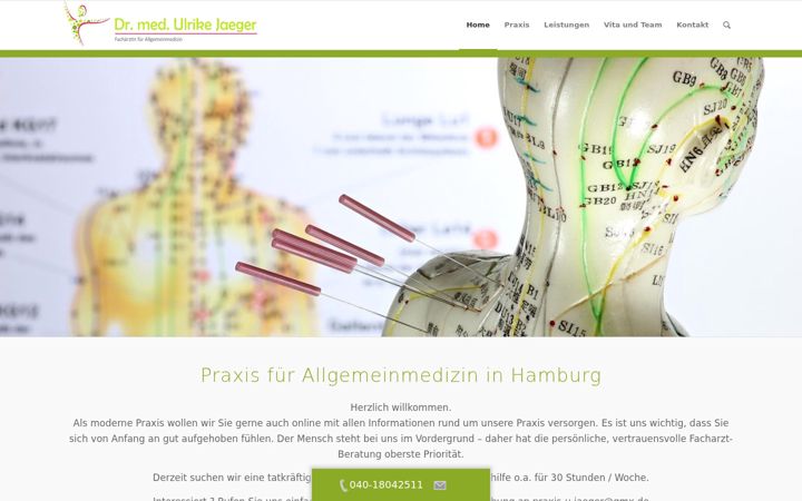 Screenshot of hausarztpraxis-ujaeger.de