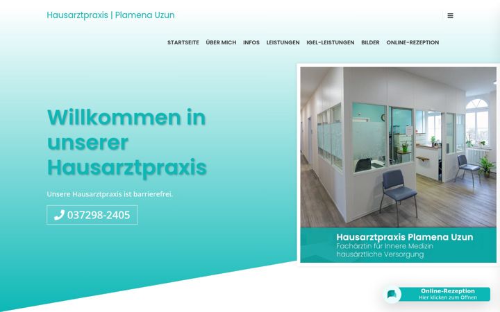 Snímek obrazovky hausarztpraxis-uzun.de
